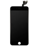 Pantalla incell completa negra para iPhone 6S Plus con cámara frontal, sensor de proximidad y auricular.