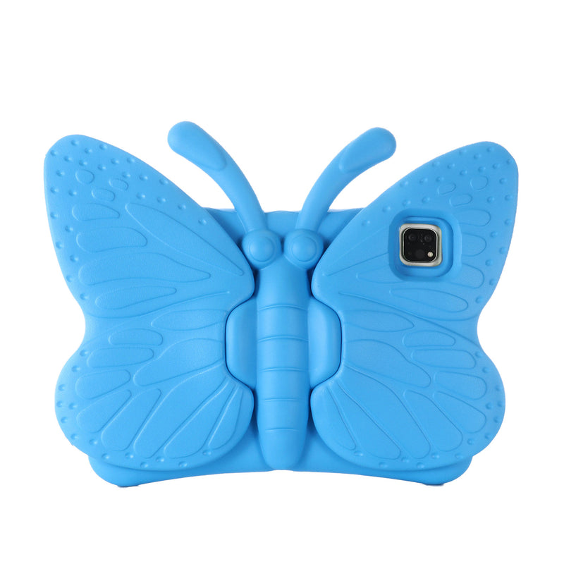 Protector infantil a prueba de golpes con diseño de mariposas en color azul claro para iPad Air 4, Air 5 y Pro 11 en Guatemala.