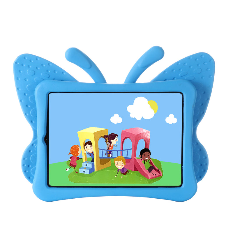 Protector infantil a prueba de golpes con diseño de mariposas en color azul claro para iPad Air 4, Air 5 y Pro 11 en Guatemala.