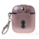 Protege tus AirPods 1/2 con esta funda dura de cuero color Rose Gold con gancho de metal en Guatemala.