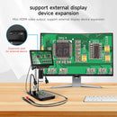 Multímetro digital AiXun DM21 con pantalla táctil HD de 7 pulgadas, interfaz intuitiva y base ajustable.