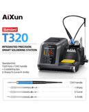 Estación de soldadura inteligente AiXun T320 con mango T245 y 3 puntas, ideal para soldadura de precisión.