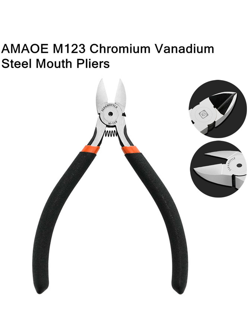 Encuentra los mejores alicates diagonales AMAOE M123 de 5 pulgadas en Guatemala, disponibles en acero al cromo vanadio.