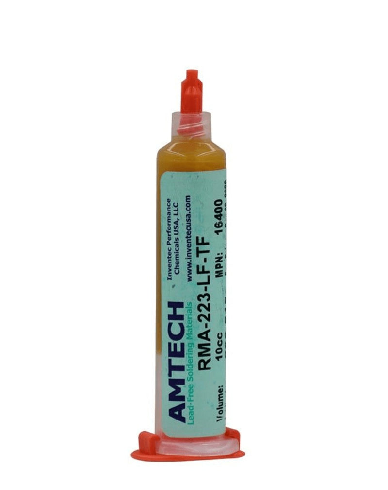 Encuentra Flux de soldadura AMTECH RMA-223-LF-TF en Guatemala para tus reparaciones de componentes electrónicos sin plomo.
