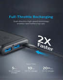 Batería externa Anker PowerCore Select de 20000mAh en color negro disponible en Guatemala en distribuidores autorizados.