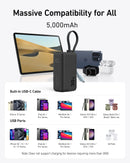 Compra tu batería Anker Powercore 30W Fusion de 5000mAh con cable USB-C incorporado en Guatemala, el mejor mayorista de accesorios electrónicos.