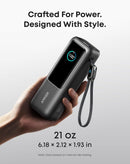 Batería Anker con 25000 mAh y cable USB-C integrado ideal para laptops en Guatemala.