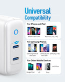 Adaptador de pared Anker PowerPort PD USB C+USB A (30W) (WHITE)