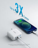 Adaptador de pared Anker PowerPort PD USB C+USB A (30W) (WHITE)