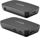 Transmisor Bluetooth Anker Soundsync portátil negro, ideal para audio inalámbrico en casa o coche.