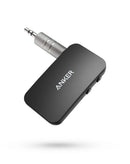 Transmisor Bluetooth Anker Soundsync portátil negro, ideal para audio inalámbrico en casa o coche.