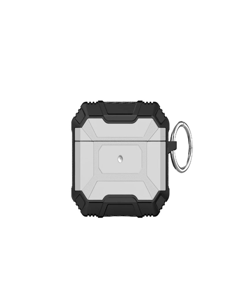 Protector transparente para AirPods 1/2 con llavero, ideal para mantener tus audífonos seguros y visibles, disponible en Guatemala.