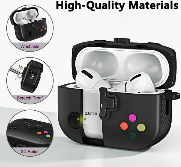 Protege tus AirPods 4 con estilo gamer con la funda TPU de diseño de consola en Guatemala.