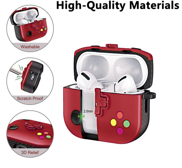 Protege tus AirPods 4 con estilo gamer con esta funda de TPU en color rojo, disponible en Guatemala.