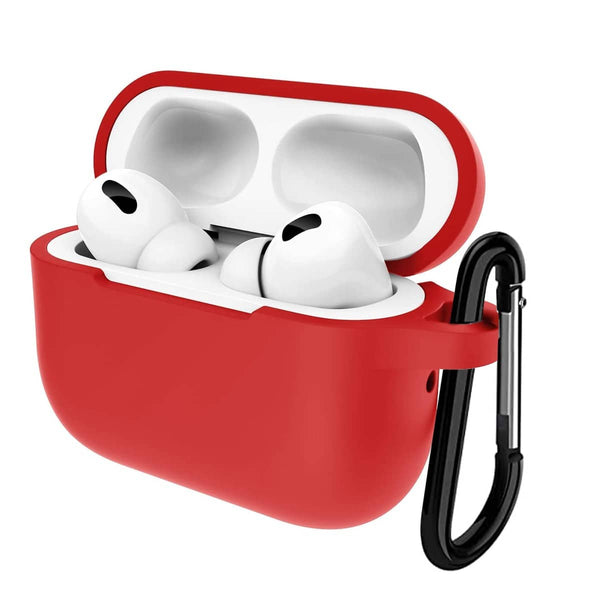 Protector de silicona en color rojo para AirPods Pro 2da generación, disponible en Guatemala para proteger tus audífonos de posibles daños.