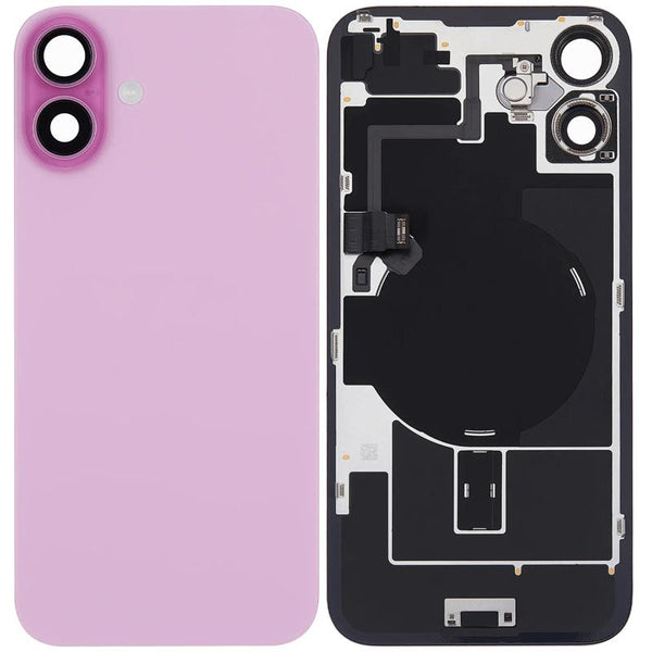 Encuentra tapa trasera usada con placa de acero y carga inalámbrica para iPhone 16 Plus en Guatemala.