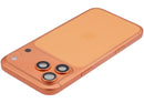 Tapa trasera naranja cósmico para iPhone 17 Pro Max, con puerto de carga y piezas pequeñas, usada, versión EU/Global.