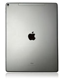 Tapa trasera plateada usada para iPad Pro 12.9 2.ª Gen (A1670/A1671) con componentes pequeños preinstalados.
