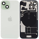 Tapa trasera original verde para iPhone 15 (A2846) con MagSafe, NFC y flex de flash.