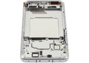 Pantalla OLED blanca refurbished para Xiaomi 13, con marco, ideal para reparación de display roto.