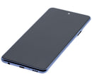 Pantalla LCD refurbished negra para LG Q92 5G (Q920) con marco, ideal para reparación de pantalla rota.