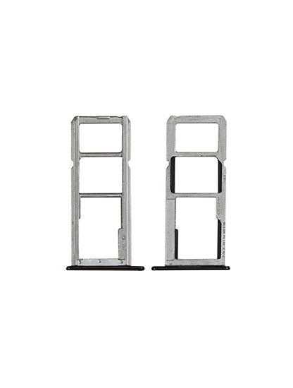 Encuentra la bandeja doble de tarjeta SIM compatible para Motorola Moto G6 Play / G6 Forge en Guatemala con esta pieza de repuesto en color negro.