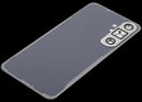 Tapa trasera gris para Samsung Galaxy S24 FE con lente de cámara, repuesto Aftermarket Plus sin logo para reparación.