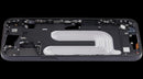 Chasis intermedio negro para iPhone 16 Plus con botones de encendido y volumen, versión EU/Global, Aftermarket Plus.