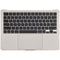 Carcasa Superior con Bateria y Teclado para MacBook Air 13" A2681 (Mediados de 2022) (Starlight) (Teclado EE.UU.)
