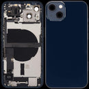 Tapa trasera Midnight usada para iPhone 13 A2482 con puerto de carga y pequeñas partes.