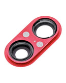 Lente de cámara trasera roja para iPhone 8 Plus, con bracket y bisel, incluye 10 unidades para reparación.