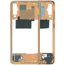 Tapa intermedia naranja para Samsung Galaxy A70 (A705), pieza de repuesto para reparación de móvil.