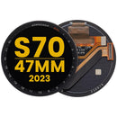 Pantalla OLED Garmin Approach S70 47mm negra, repuesto para reparación de display LCD de reloj GPS.