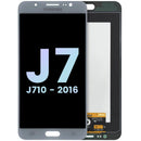 Pantalla original Samsung Galaxy J7 (J710 2016) blanca, display LCD y frente para reparación de pantalla rota.