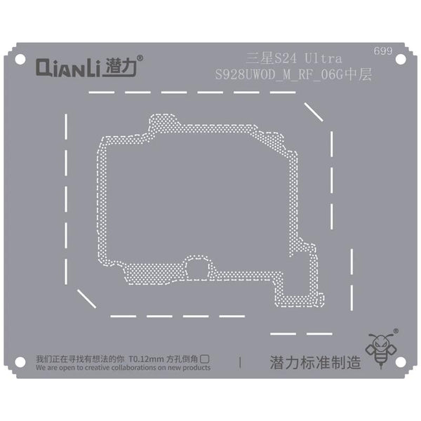 Plantilla Bumblebee QS699 para Samsung S24 Ultra disponible en Guatemala para reparaciones de componentes Samsung, en talleres especializados.