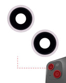 Lente para camara trasera con soporte y bisel para iPhone 13 / 13 Mini (Rosa) (Zafiro Real / Premium)