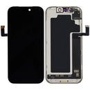 Pantalla OLED usada OEM para iPhone 17 Pro con cable flex de sensor de luz, lista para reparación de pantalla rota.