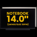 Pantalla LCD de 14.0 pulgadas LM140LF2L02 para notebook, conector de 30 pines, ideal para reparación y repuesto.