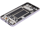 Pantalla OLED refurbished Oppo Reno13 F 4G/5G Plume Purple con marco, ideal para reparación de display roto.