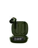 Auriculares True Wireless Control GREEN SlowBack con estuche de carga, diseño ergonómico y micrófono integrado.