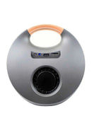 Parlante portátil Bytech negro con tejido, Bluetooth, radio FM y 5W de potencia.
