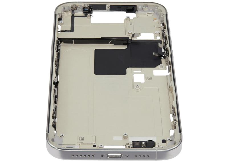 Reparación de marco medio con botón de encendido y volumen para iPhone 16 Pro Max en Guatemala.