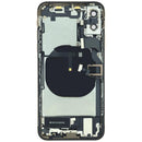 Tapa trasera dorada usada para iPhone XS (A1920, A2097, A2100) con puerto de carga y flex preinstalado.