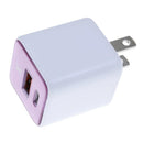 Cargador de pared GaN AmpSentrix Pro 30W rosa con puertos USB-C y USB-A.