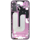 Marco medio rosa para iPhone 16 Plus (A3082) con chasis y piezas pequeñas, repuesto usado.