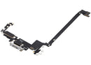 Puerto de carga plateado usado con cable flex para iPhone 17 Pro Max (A3257), repuesto.