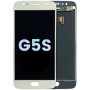 Pantalla LCD original Motorola Moto G5s XT1793 dorada, con display y digitalizador para reparación.