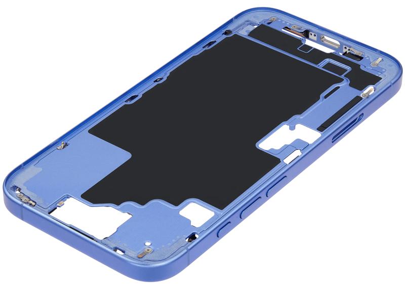 Reparación de chasis medio con botones de encendido y volumen de iPhone 16 (International Version) en Guatemala.