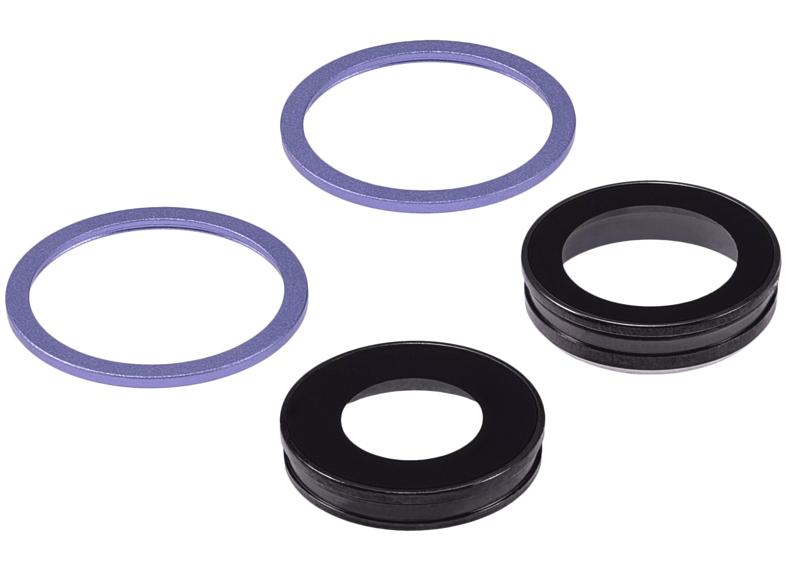 Lente de camara trasera con soporte y bisel para iPhone 12 / 12 Mini (Morado) (Zafiro Real / Premium)