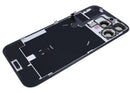 Tapa trasera con placa de acero con carga inalámbrica NFC MagSafe y flex de linterna compatible para iPhone 16 Pro Max (Original OEM) (Negro Titanio)
